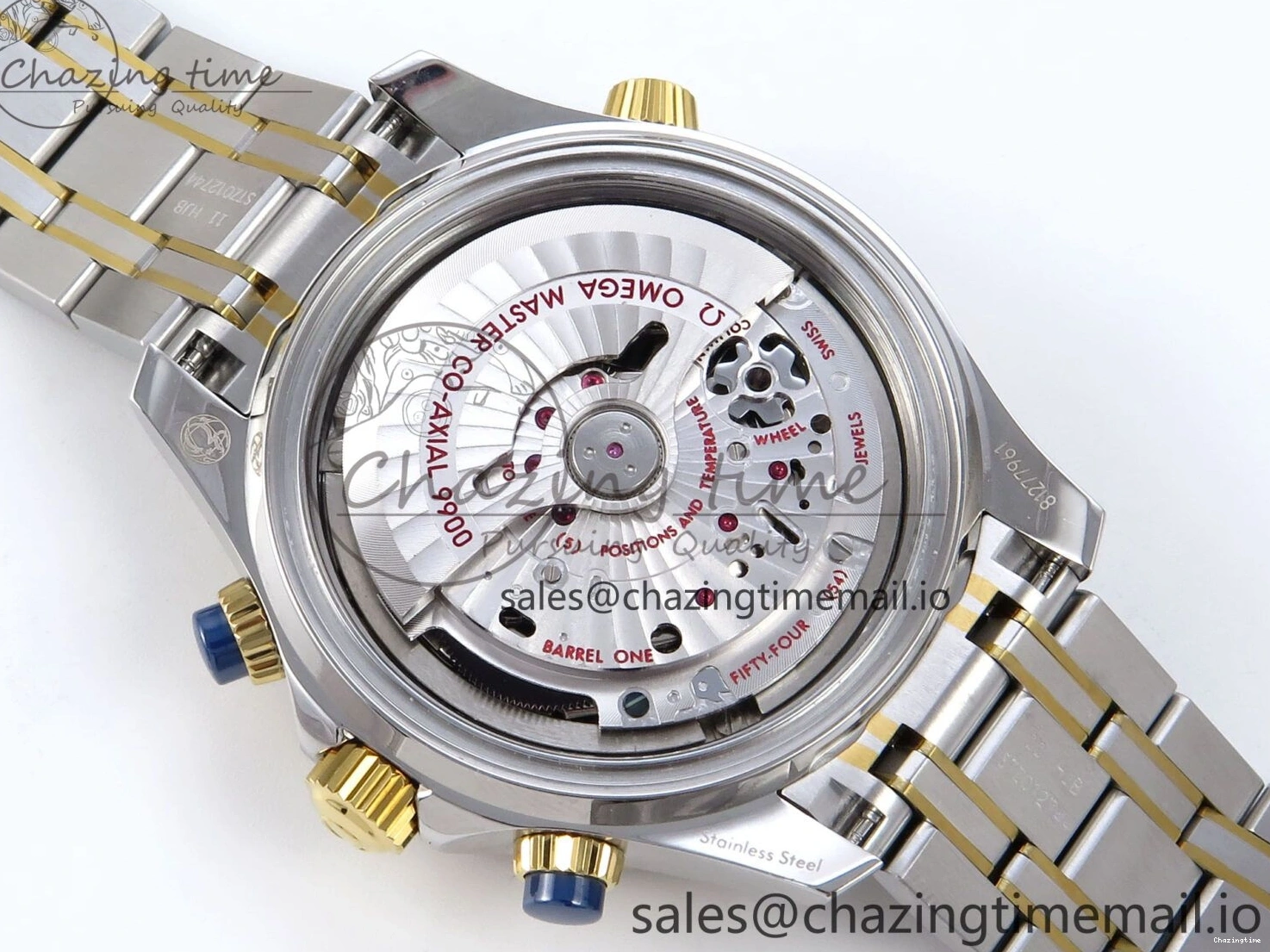 0306 Seamaster 300m Chrono SS YG OMF 1:1 Best Edition Blue Dial on SS YG Bracelet A Seasonal 7691
